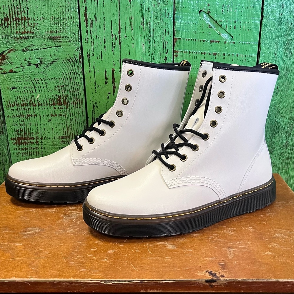 NIB Dr. Martens Zavala White Vibe II Boots. 
Women’s size 10, Mens Size 9